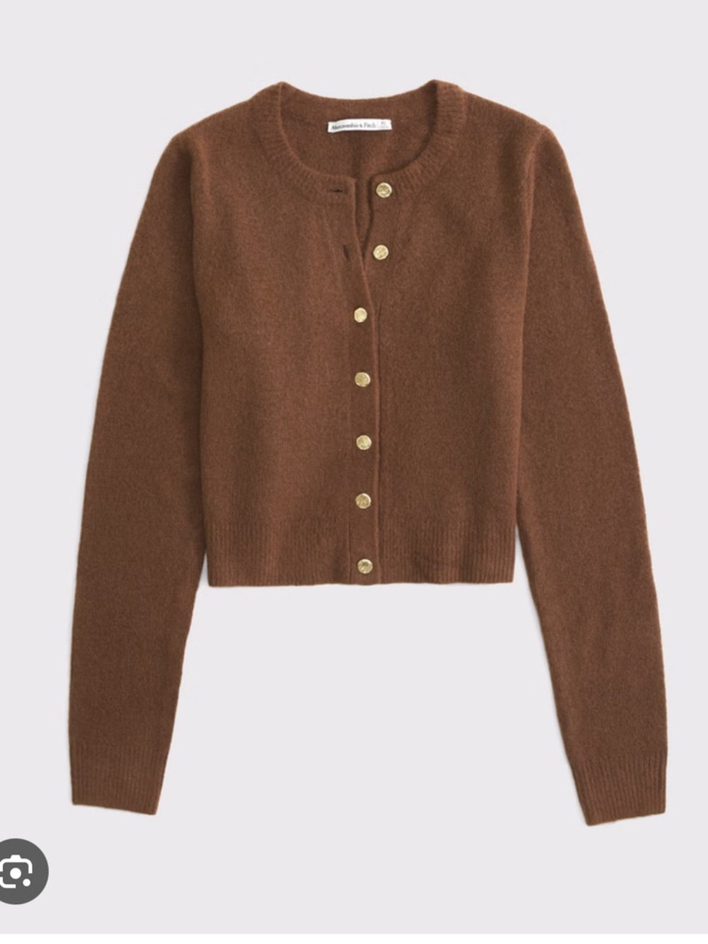 Abercrombie & Fitch Cropped Crew Cardigan - Brown